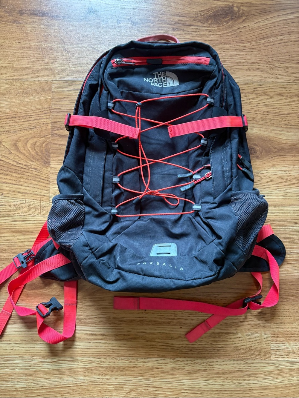 The North Face Borealis Black and Hot Pink Backpack